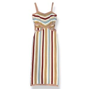 Vici Multicolor Striped Midi Dress